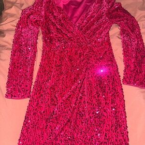 Prep obsessed Sparkling Pink Sequin Dress size small